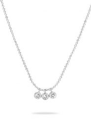 Tamaris Srebrny naszyjnik z elementami ozdobnymi - dł. 45 cm rozmiar: onesize. Szare naszyjniki Tamaris, z materiału, z cyrkonią, srebrne. Za 201.55 zł.