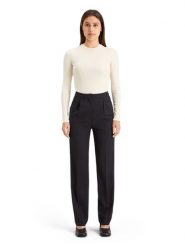 Scotch & Soda Spodnie w kolorze czarnym rozmiar: W29/L32. Czarne spodnie materiałowe Scotch & Soda, bez wzorów, z materiału, z podwyższonym stanem. Za 184.89 zł.