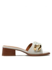 See By Chloé Klapki SB42012A Biały. Białe klapki See By Chloé, bez wzorów, ze skóry, bez obcasa, bez zapięcia. Za 1,749.00 zł.