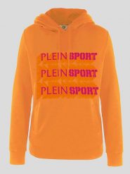 Plein Sport Bluza w kolorze pomarańczowym rozmiar: S. Pomarańczowe bluzy z kapturem Plein Sport, s, bez wzorów, z bawełny, z kapturem. Za 256.54 zł.