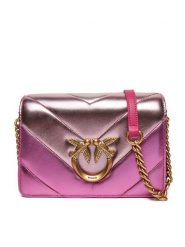 Pinko Torebka Lowe Click Mini 100067 A1YA Różowy. Czerwone kopertówki Pinko, bez wzorów, ze skóry, wizytowe, bez dodatków. Za 1,289.00 zł.