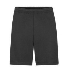 Lekkie Spodenki Dla Dorosłych Unisex. Czarne szorty fruit of the loom, bez wzorów, sportowe. Za 66.99 zł.