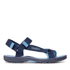 Sandały Kappa. Niebieskie sandały Kappa, bez wzorów, bez obcasa, na płaskiej podeszwie, bez zapięcia. Za 119.99 zł.