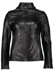 Bugatti Skórzana kurtka w kolorze czarnym rozmiar: 42. Czarne kurtki Bugatti, bez wzorów, ze skóry, bez kaptura. Za 717.99 zł.