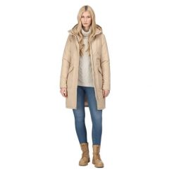 Kurtka Parka Ocieplana Przeciwdeszczowa Damska Romine. Brązowe kurtki przeciwdeszczowe Regatta, m, bez wzorów, z materiału, z kapturem, trekkingowe. Za 136.99 zł.