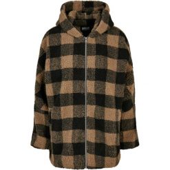 Kurtka Damska W Kratę Z Kapturem Sherpa Oversized Jacket. Brązowe kurtki Urban Classics, l, bez wzorów, z kapturem. Za 425.99 zł.