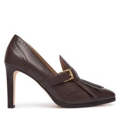Półbuty LAUREN RALPH LAUREN. Brązowe półbuty wsuwane Lauren Ralph Lauren, bez wzorów, bez obcasa, na obcasie. Za 1,199.00 zł.