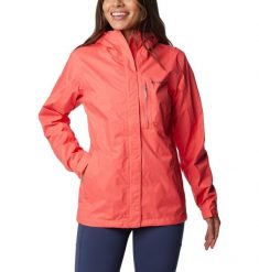 Kurtka Sportowa Z Kapturem Damska Columbia Pouring Adventure. Czerwone kurtki przeciwdeszczowe Columbia, m, bez wzorów, z tkaniny, z kapturem. Za 396.99 zł.