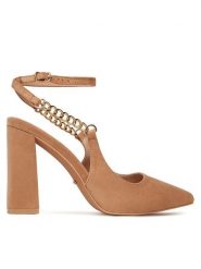 DeeZee Sandały HT368-1 Beżowy. Brązowe sandały DeeZee, bez wzorów, z materiału, bez obcasa, bez zapięcia. Za 149.99 zł.