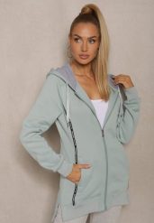 Jasnoniebieska Bluza Wyściełana Polarem z Kapturem i Kieszeniami Ivalissa. Zielone bluzy Renee, m, bez wzorów, z dzianiny, bez ramiączek, z kapturem. W wyprzedaży za 76.99 zł.