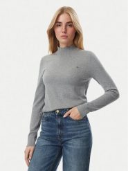 Tommy Hilfiger Sweter WW0WW51383 Szary Slim Fit. Szare swetry Tommy Hilfiger, xxs, bez wzorów, z syntetyku, bez ramiączek. Za 347.99 zł.