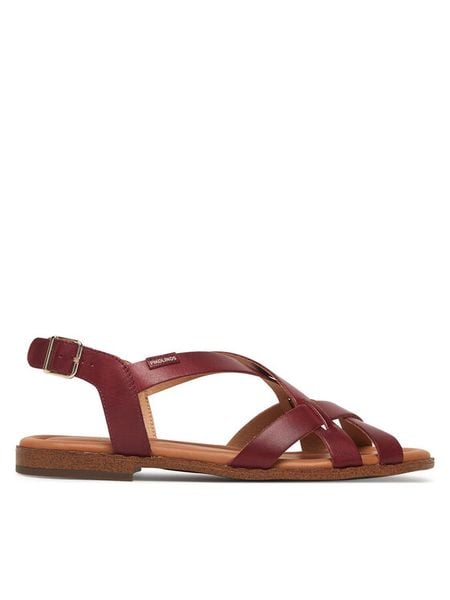 Pikolinos Sandały Algar W0X-0556St Bordowy. Czerwone sandały Pikolinos, bez wzorów, ze skóry, bez obcasa, na płaskiej podeszwie, bez zapięcia. Za 280.99 zł.