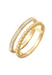Elli Damski zegarek Statement Double Row Ball w kolorze srebrnym z kryształkami Pierścionki 1 ct. Szare pierścionki Elli, srebrne. Za 333.99 zł.