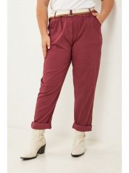 Curvy Lady Spodnie w kolorze bordowym rozmiar: 40/42. Czerwone spodnie materiałowe Curvy Lady, bez wzorów, z bawełny, klasyczne, z standardowym stanem. Za 100.99 zł.