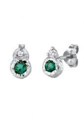 Elli PREMIUM Kolczyki Sztyfty Damskie Koło Syntetyczny Szmaragd Xirius Szlif Zielona Cyrkonia Biały 925 Sterling Silver 1 ct. Białe kolczyki Elli PREMIUM, z cyrkonią, srebrne. Za 279.64 zł.