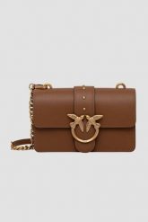 PINKO Brązowa kopertówka Love One Mini St. Cl Vitello Seta. Brązowe kopertówki Pinko, bez wzorów, ze skóry, eleganckie, bez dodatków. W wyprzedaży za 1,059.99 zł.