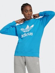 Adidas Bluza Treofil Crew HL6677 Niebieski Regular Fit. Niebieskie bluzy adidas, bez wzorów, z bawełny, bez kaptura. Za 269.99 zł.