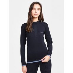 Damska koszulka termoaktywna z długim rękawem Craft. Czarne t-shirty sportowe Craft, s, bez wzorów, z materiału, bez ramiączek, do biegania. Za 452.95 zł.