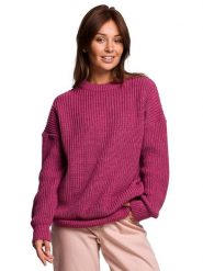 Be Wear Sweter w kolorze różowym rozmiar: L/XL. Różowe swetry Be Wear, l, bez wzorów, z wełny, bez ramiączek. Za 154.07 zł.