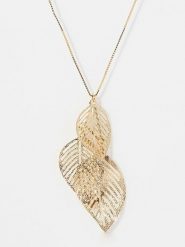 OR ÉCLAT Złoty naszyjnik "Feuille de Saule" z zawieszką - dł. 42 cm rozmiar: onesize. Żółte naszyjniki Or Éclat, z materiału, złote. Za 1,087.99 zł.