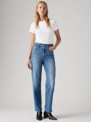 Levi's Dżinsy - Straight fit - w kolorze niebieskim rozmiar: W28/L27. Niebieskie jeansy Levi's, l, z aplikacjami, ze skóry, klasyczne, z podwyższonym stanem. Za 243.27 zł.