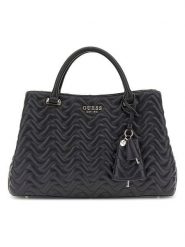 Guess Torebka w kolorze czarnym - 33 x 24 x 12 cm rozmiar: onesize. Czarne torebki klasyczne Guess, z aplikacjami, z materiału, przez ramię, pikowane, bez dodatków. Za 448.99 zł.