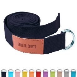 Pasek do jogi czarny. Czarne paski Gorilla Sports, bez wzorów, sportowe. Za 39.99 zł.