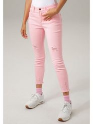 Aniston Dżinsy - Skinny fit - w kolorze jasnoróżowym rozmiar: 36. Różowe jeansy Aniston, bez wzorów, klasyczne. Za 83.42 zł.