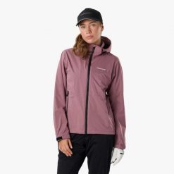 Kurtka przeciwdeszczowa golf damska Swedemount On Course Jacket II wodoodporna. Fioletowe kurtki SWEDEMOUNT, bez wzorów, z tkaniny, bez kaptura, na golfa. Za 449.99 zł.