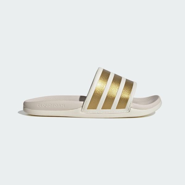Klapki Adilette Comfort 2.0. Białe klapki adidas, bez wzorów, eleganckie, bez obcasa, bez zapięcia. Za 199.00 zł.