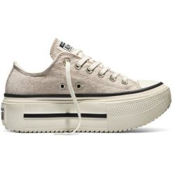 Buty sportowe Converse Ctas Double Stack. Brązowe buty treningowe Converse, bez wzorów, z zamszu, bez zapięcia. Za 590.00 zł.