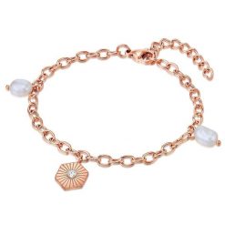 Valero Pearls Stal nierdzewna Preciosa Perła hodowlana słodkowodna Bransoletki 1 ct Damski. Białe bransoletki Valero Pearls, z perłą, ze stali. Za 299.99 zł.