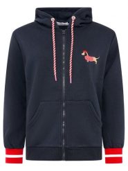 Zwillingsherz Bluza "Très Bien" w kolorze granatowym rozmiar: XXL. Niebieskie bluzy Zwillingsherz, s, bez wzorów, bez kaptura. Za 274.95 zł.