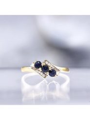 CARATELLI Złoty pierścionek "Melbourne" z diamentami i szafirami rozmiar: 58. Niebieskie pierścionki CARATELLI, z diamentem, złote. Za 1,155.85 zł.