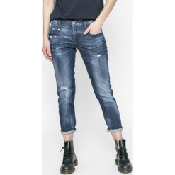 Diesel - Jeansy Belthy-ankle. Niebieskie jeansy Diesel, z aplikacjami, z bawełny, z podwyższonym stanem. W wyprzedaży za 319.90 zł.