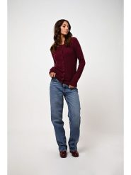 AUTHENTIC CASHMERE Kaszmirowy kardigan "Caron" w kolorze bordowym rozmiar: L. Czerwone swetry AUTHENTIC CASHMERE, l, bez wzorów, z kaszmiru, bez ramiączek. Za 369.99 zł.