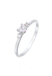 Elli Damski pierścionek zaręczynowy Serce z cyrkoniami ze srebra próby 925 Sterling Silver Pierścionki 1 ct. Szare pierścionki Elli, z cyrkonią, srebrne. Za 248.99 zł.