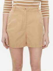 Tommy Hilfiger Szorty materiałowe WW0WW41603 Beżowy Relaxed Fit. Brązowe szorty Tommy Hilfiger, bez wzorów, z bawełny. Za 339.99 zł.