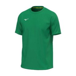 T-shirt Mizuno Team Training. Zielone t-shirty Mizuno, bez wzorów, sportowe, bez kołnierzyka, bez ramiączek. Za 118.50 zł.