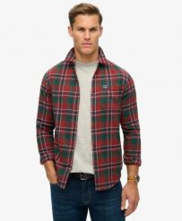 Superdry Koszula Lumberjack z długim rękawem bawełniana Buckshot Check Red. Czerwone koszule Superdry, m, z aplikacjami, z bawełny, klasyczne, bez kołnierzyka, bez ramiączek. Za 369.55 zł.