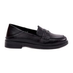 Eleganckie Mokasyny Damskie Z Naturalnej Skóry Vinceza 18100 Czarne. Czarne mokasyny z aplikacjami, ze skóry. Za 239.75 zł.