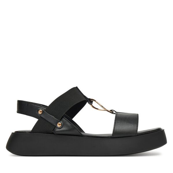 Sandały Lasocki. Czarne sandały Lasocki, bez wzorów, bez obcasa, na płaskiej podeszwie, bez zapięcia. Za 169.99 zł.