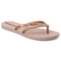 Różowe Japonki Ipanema Letnie Obuwie Damskie. Czerwone japonki Ipanema, bez wzorów, z materiału, eleganckie. Za 72.99 zł.