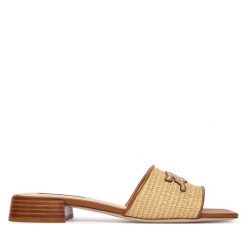 Klapki KARL LAGERFELD. Brązowe klapki KARL LAGERFELD, bez wzorów, bez obcasa, bez zapięcia. Za 729.99 zł.