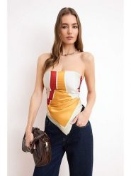 Trendyol Chusta w kolorze beżowo-czerwono-pomarańczowym rozmiar: Standart. Pomarańczowe chusty Trendyol, bez wzorów. Za 39.99 zł.