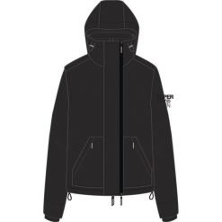 Damska wiatrówka Superdry. Czarne kurtki przejściowe sportowe Superdry, bez wzorów, z softshellu, bez kaptura, trekkingowe. Za 486.50 zł.