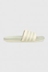 Adidas klapki damskie kolor zielony. Zielone klapki adidas, bez wzorów, bez obcasa, bez zapięcia. Za 199.99 zł.