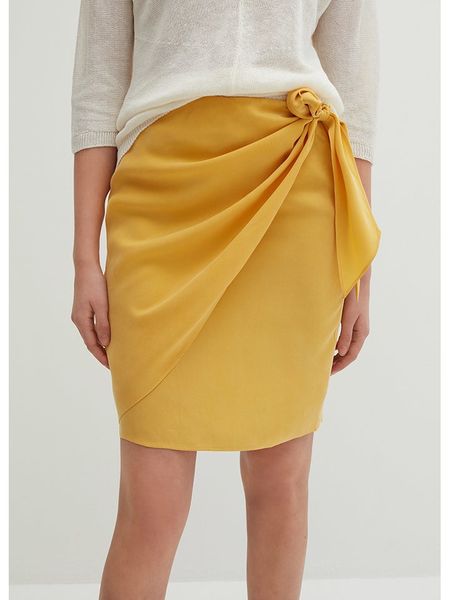 STEFANEL Spódnica w kolorze żółtym rozmiar: 38. Żółte spódnice Stefanel, na co dzień, bez wzorów, mini, proste. Za 126.75 zł.