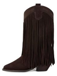 Loft37 Skórzane kowbojki w kolorze brązowym rozmiar: 41. Brązowe kozaki loft37, na zimę, bez wzorów, bez obcasa, bez zapięcia. Za 608.99 zł.