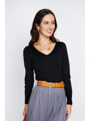 ASSUILI Sweter w kolorze czarnym rozmiar: 36. Czarne swetry Assuili, bez wzorów, z kaszmiru, klasyczne, bez ramiączek. Za 145.26 zł.